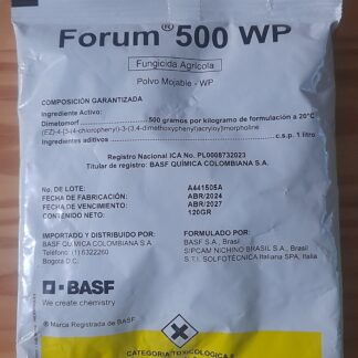 Forum 500WP fungicida sistémico para controlar hongos también en suculentas, leer el modo de uso y los cuidados. Tóxico.